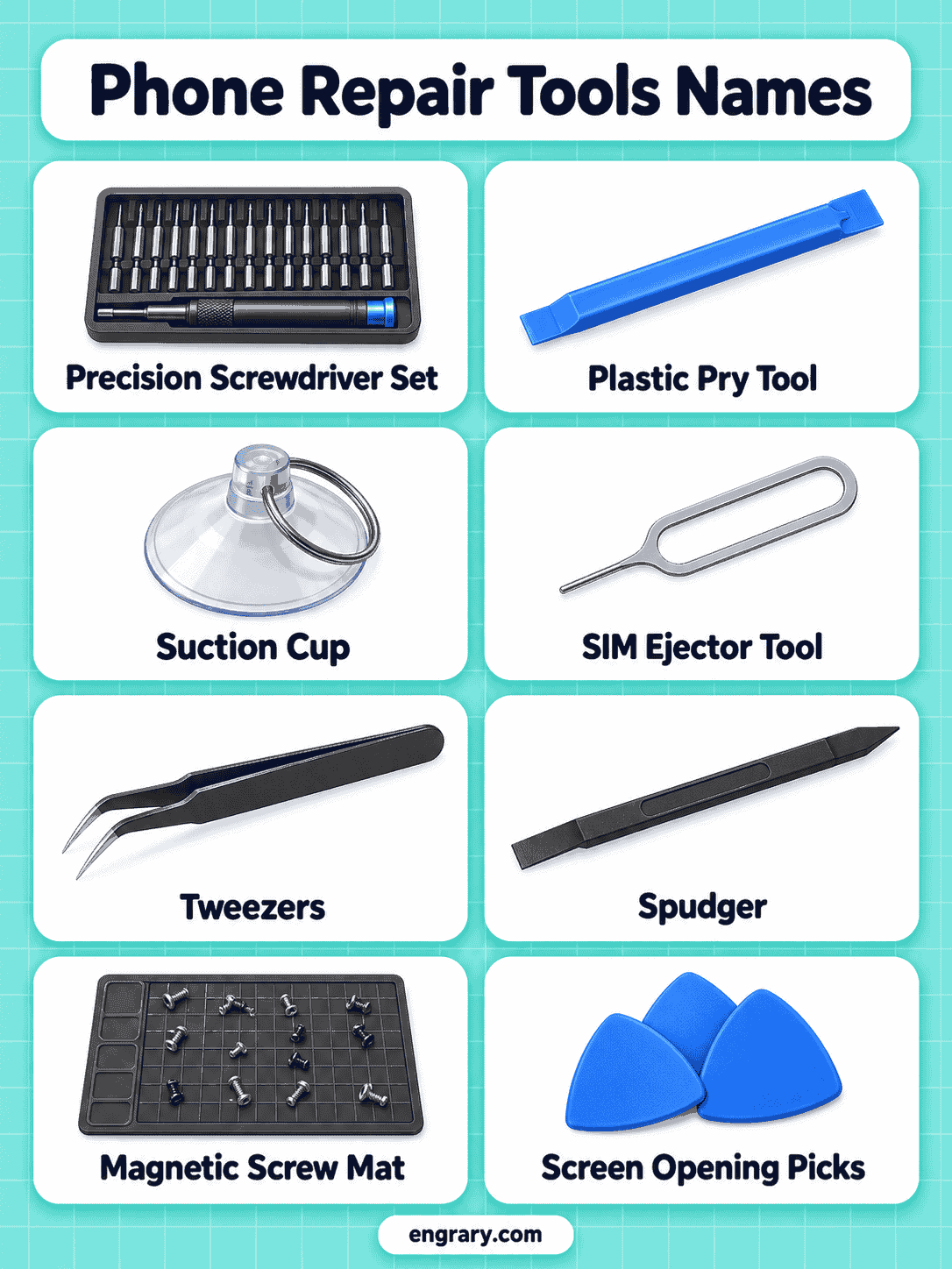 70 Phone Repair Tools Names With Pictures and Uses