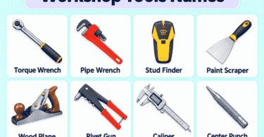70 Workshop Tools Names With Pictures and Uses