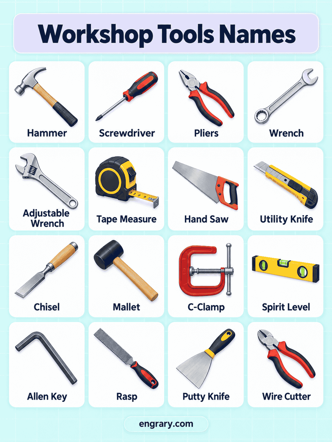 Common Workshop Tools Names With Pictures