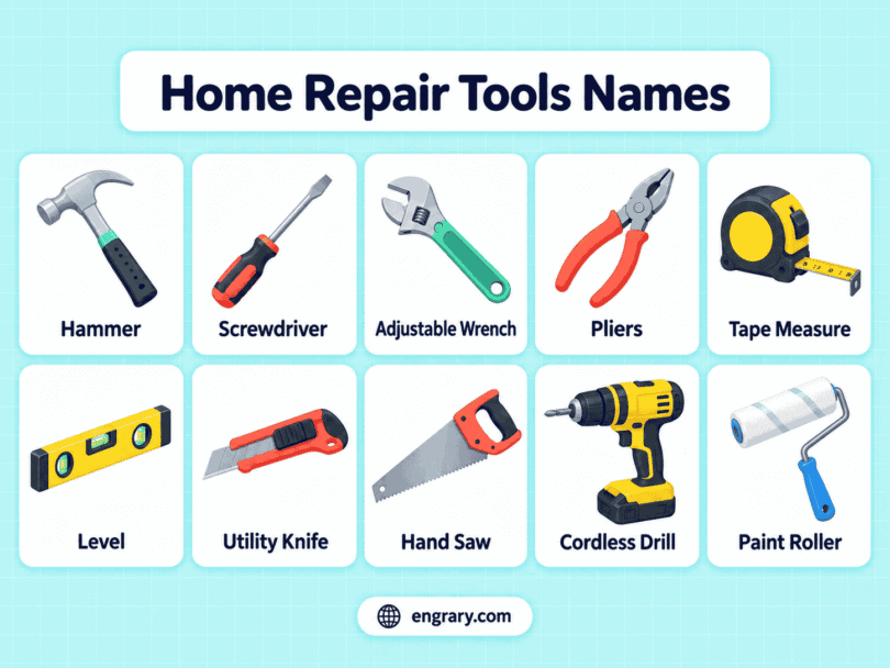Home Repair Tools List With Pictures and Uses