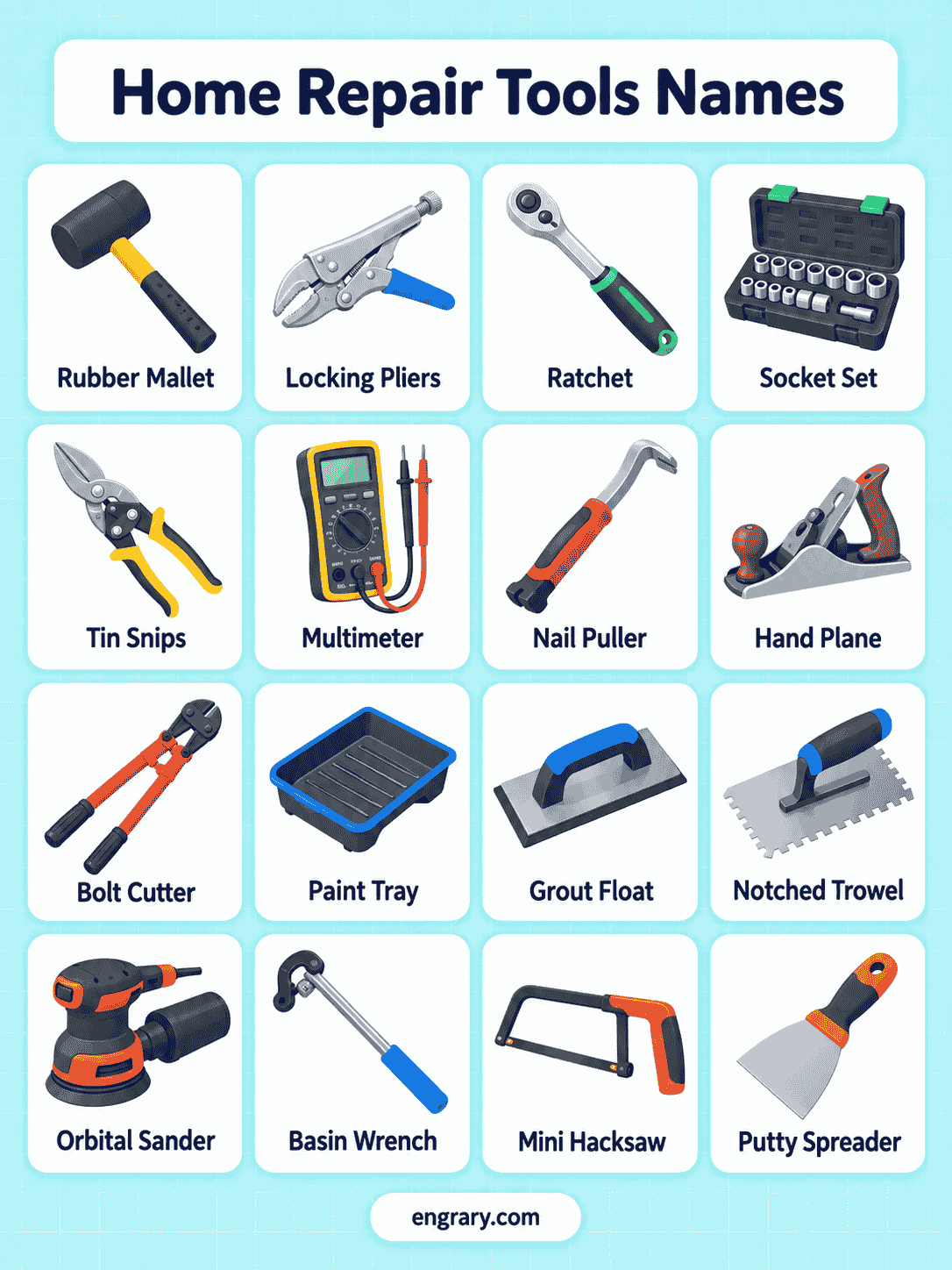 Home Repair Tools Vocabulary in English With Pictures