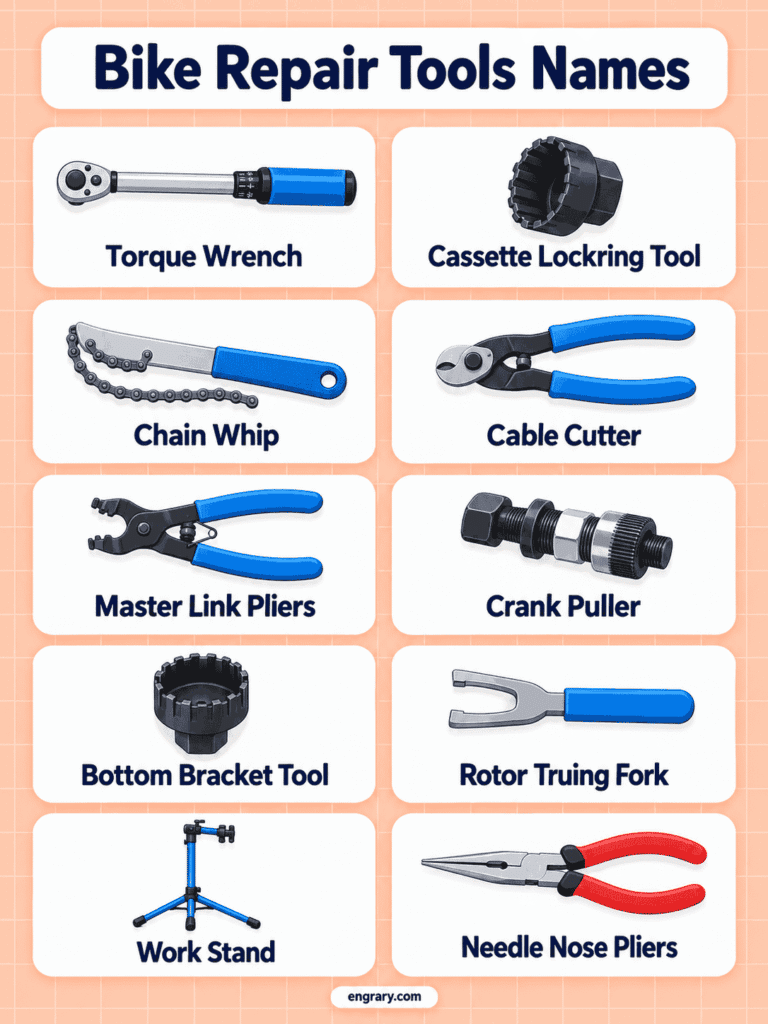 Tools Used for Bicycle Repair With Pictures and Names