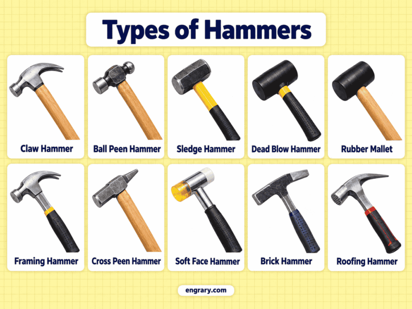 35 Hammer Types with Names, Pictures and Uses