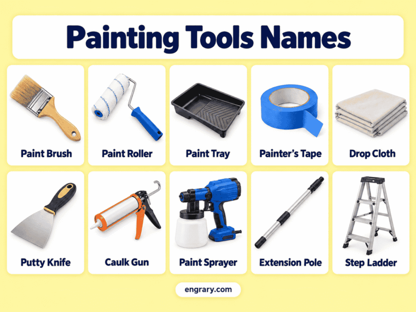 40+ Painting Tools Names with Pictures and Uses
