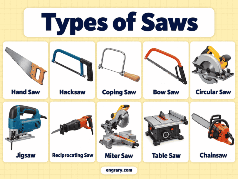40 Saw Types with Names, Pictures and Uses
