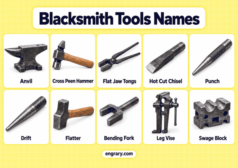 50+ Blacksmith Tools Names and Their Uses with Pictures