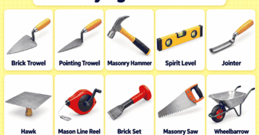 50+ Bricklaying Tools Names with Pictures and Uses