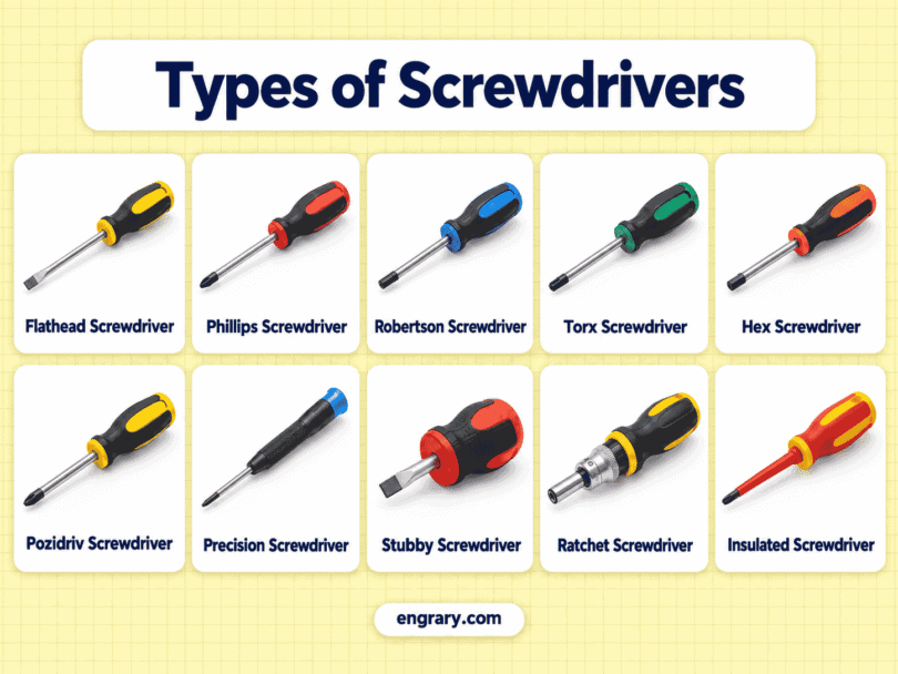 50 Screwdriver Types with Names, Pictures and Uses