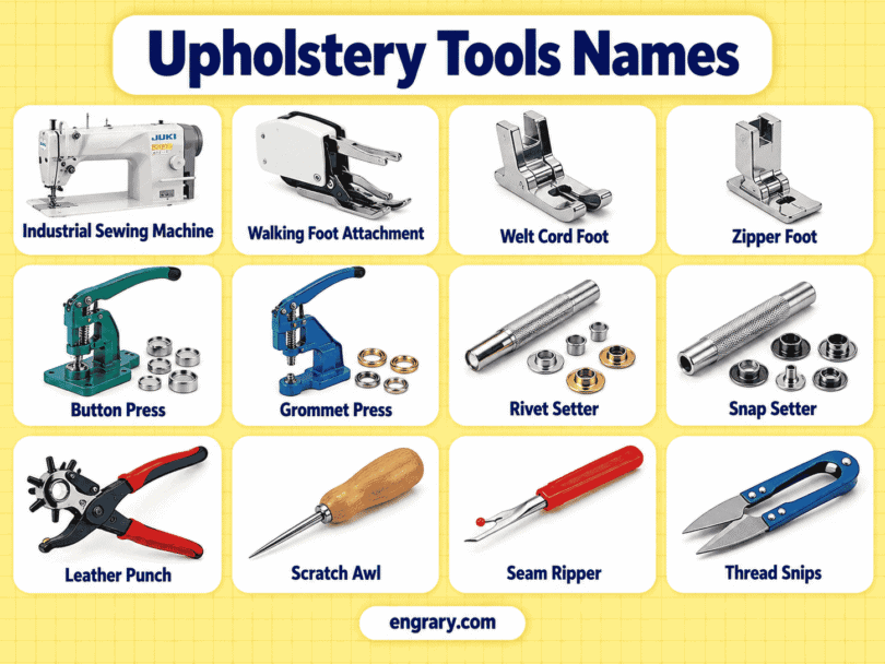 52 Upholstery Tools Names with Pictures and Uses