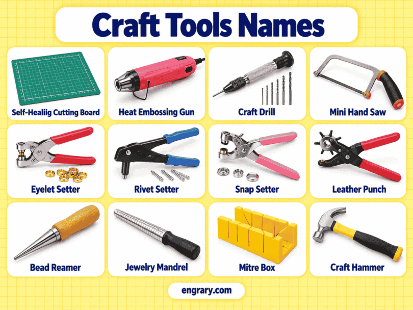 60 Craft Tools Names with Pictures and Uses