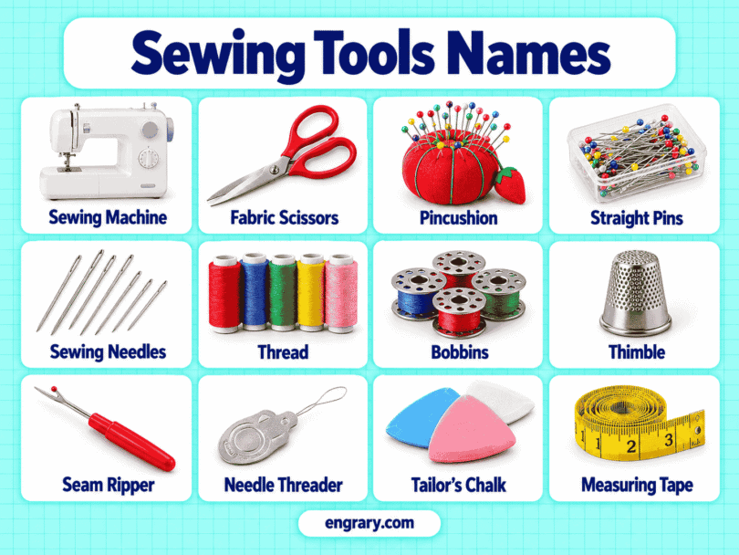 65 Sewing Tools List with Names, Pictures, and Uses