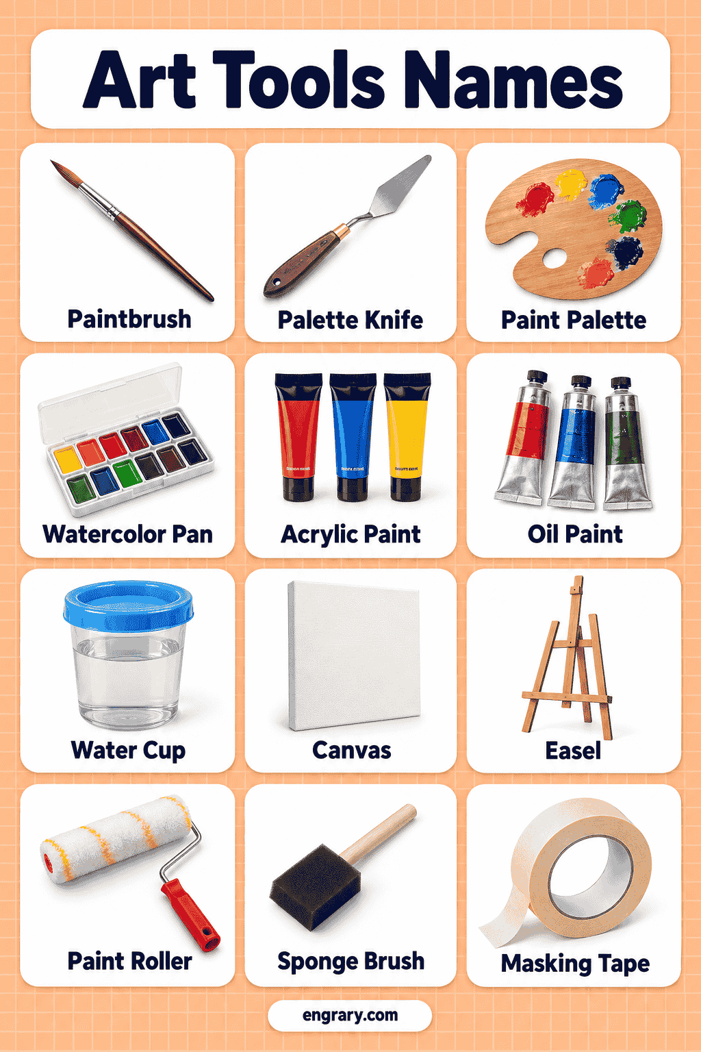 Art Equipment and Tools Names with Pictures