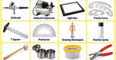 58 Art Tools List with Names, Pictures, and Uses