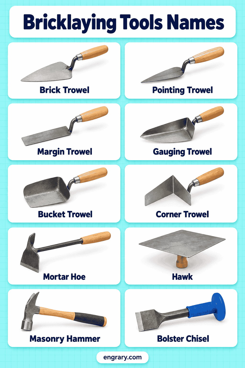Bricklayer Tools Names and Their Uses with Images