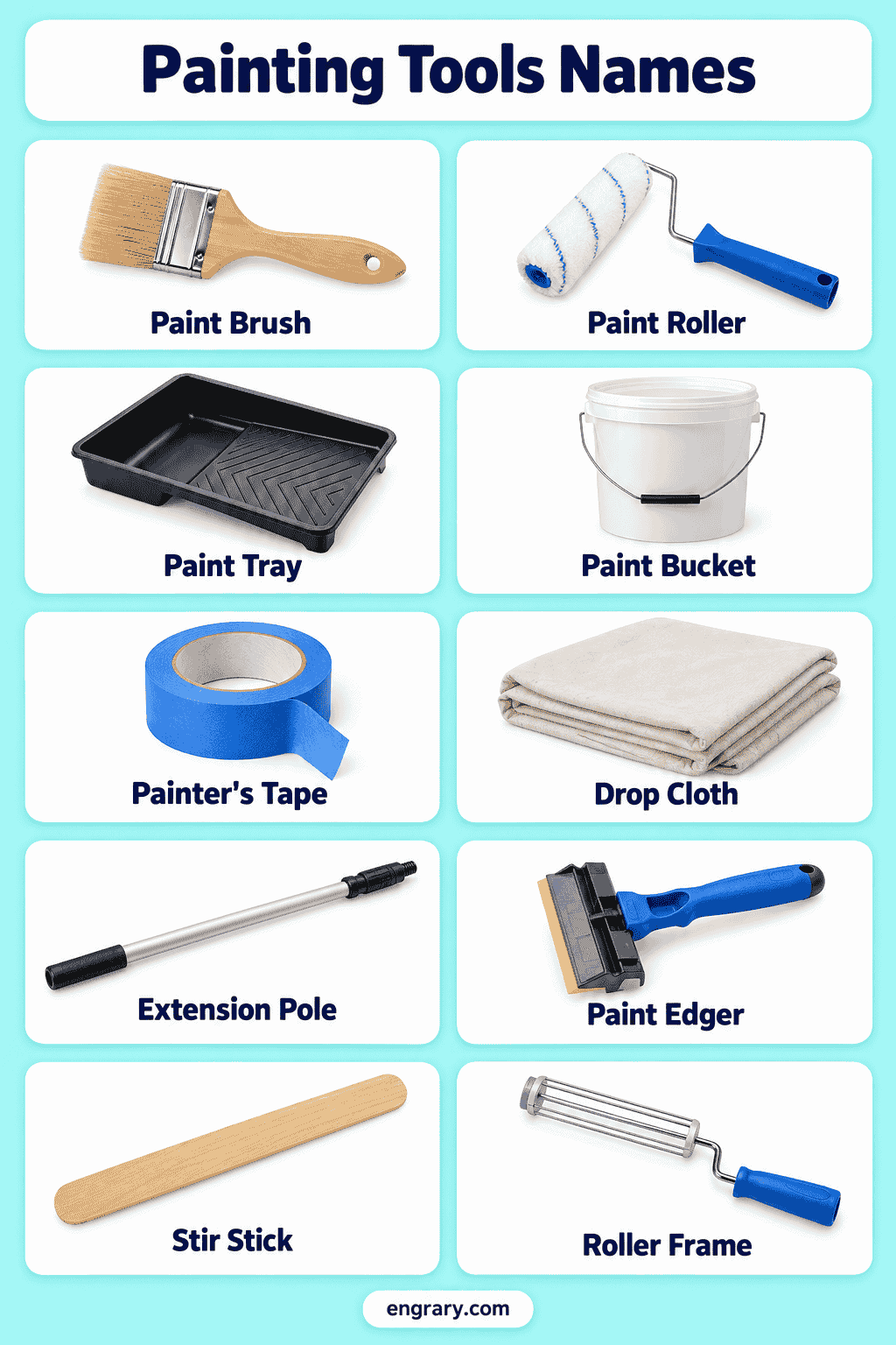 Common Paint Tools Names with Pictures