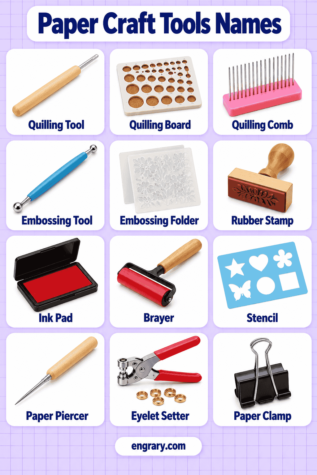 Complete List of Paper Craft Tools in English