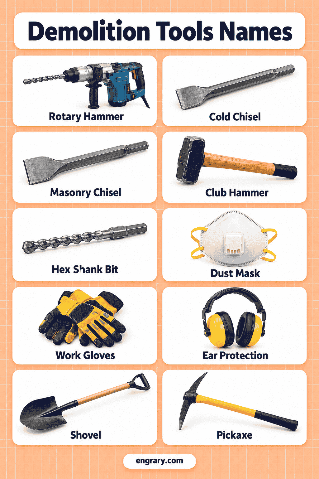 Concrete Demolition Tools Names and Uses