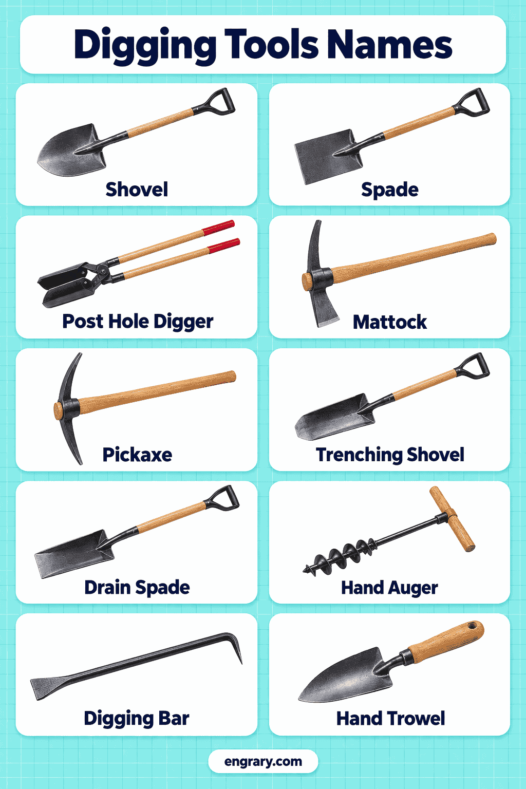 Digging Tools Names with Pictures – 45 Useful Tools