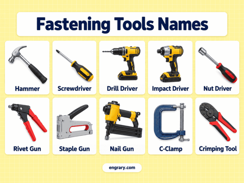 Fastening Tools Names: 42 Tools with Pictures