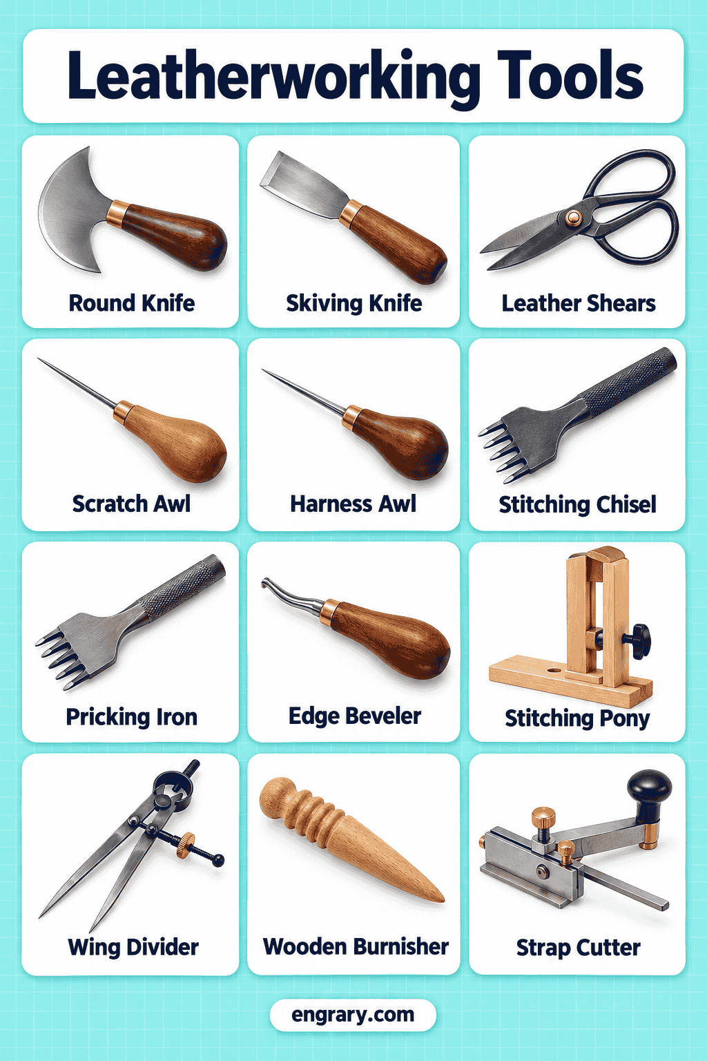 Leatherworking Tools List with Names and Pictures