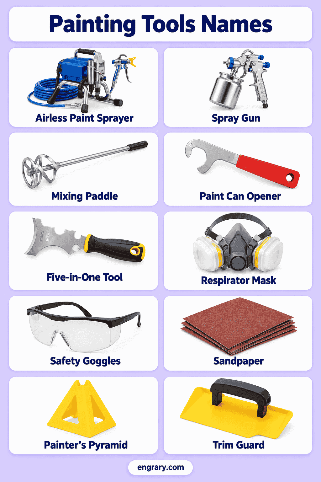 Painting Hand Tools Names with Pictures