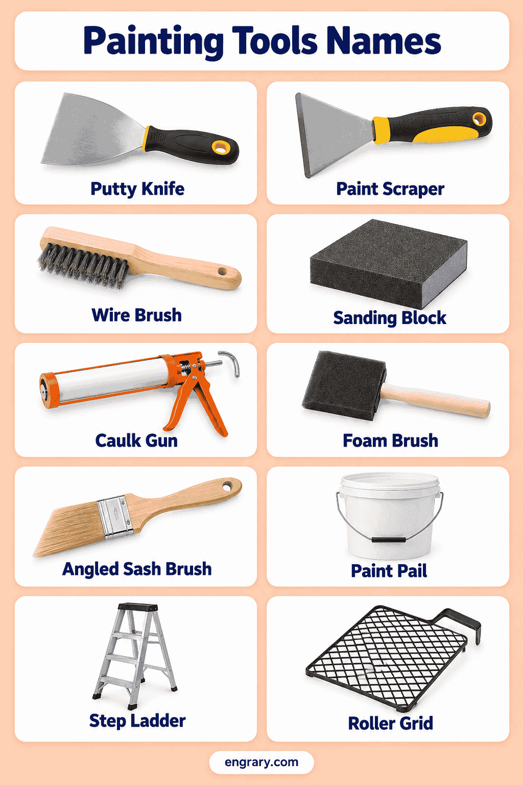 Painting Tools and Equipment Names with Images