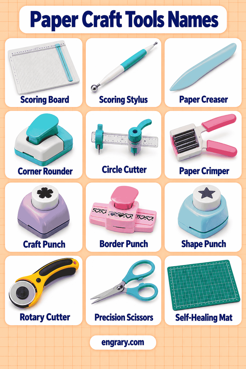 Paper Craft Equipment and Tools Names with Pictures
