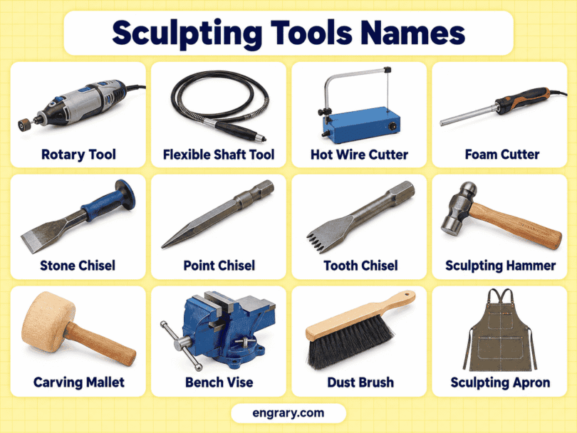 Sculpting Tools List with Names, Pictures, and Uses