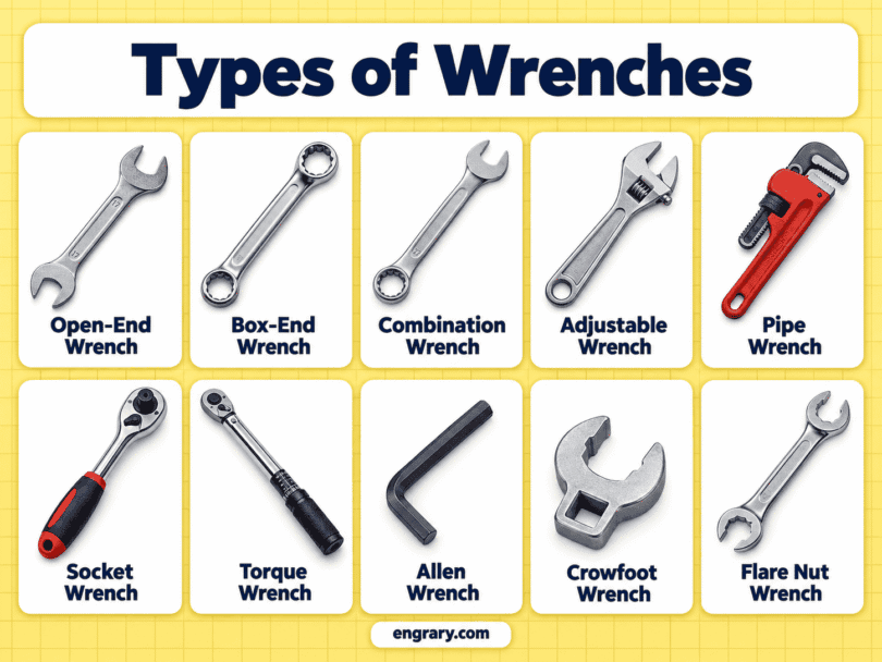 Types of Wrenches: 45 Names with Pictures
