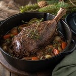 cuissot de chevreuil en cocotte en fonte