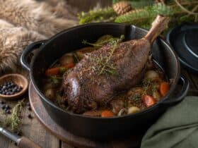 cuissot de chevreuil en cocotte en fonte