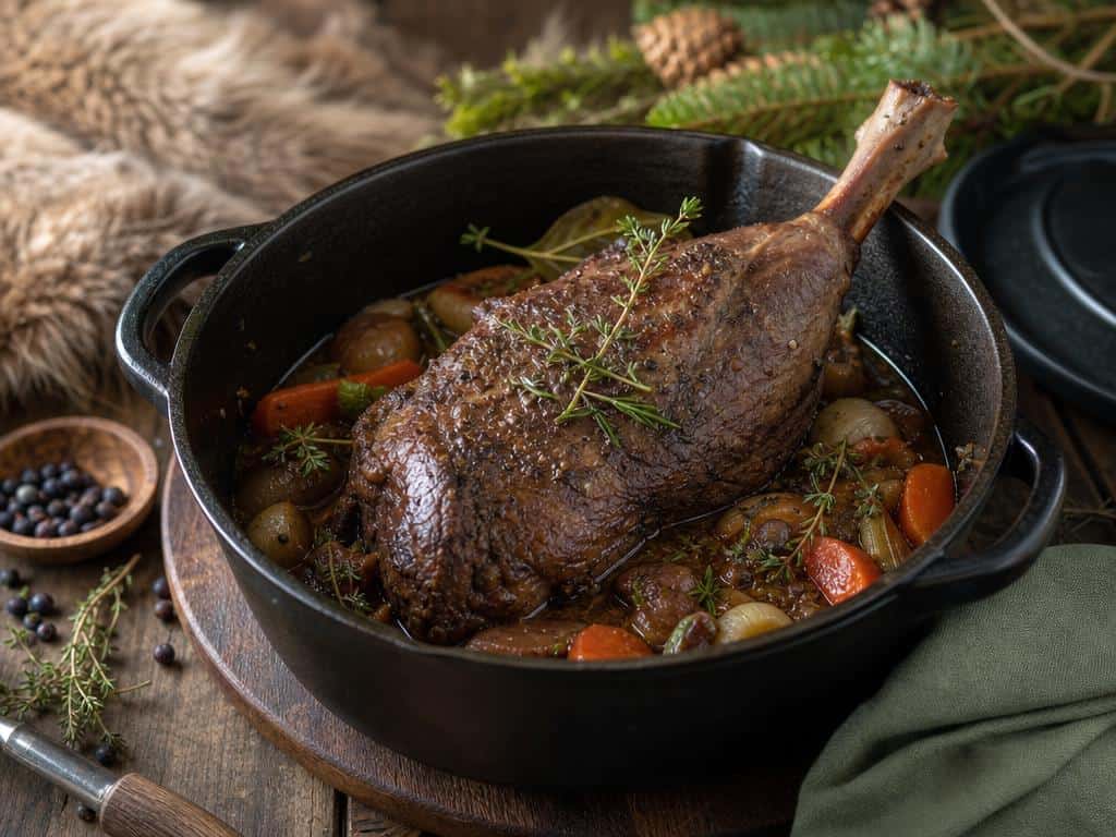 cuissot de chevreuil en cocotte en fonte