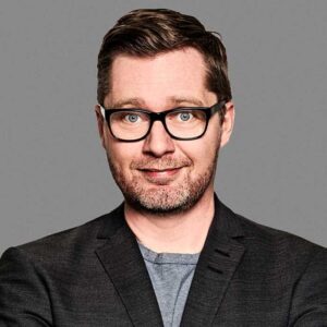 Portræt af komiker Lasse Rimmer