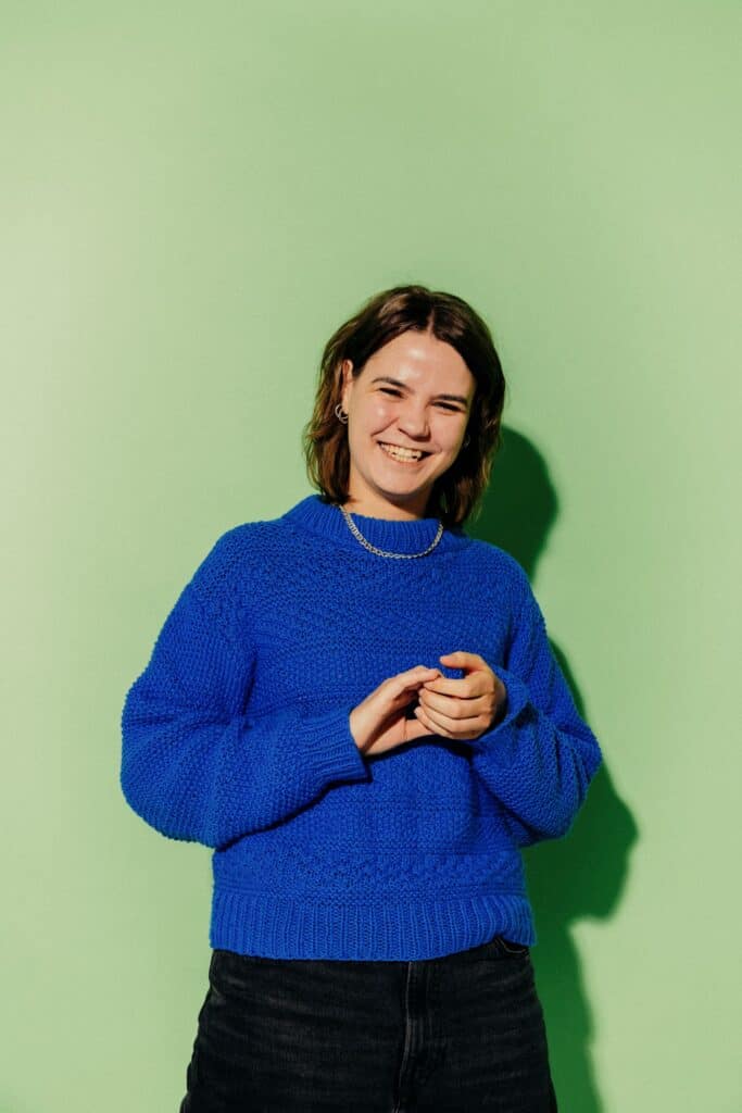 Portræt af komiker Cecilie Bau Kasper Løftgaard