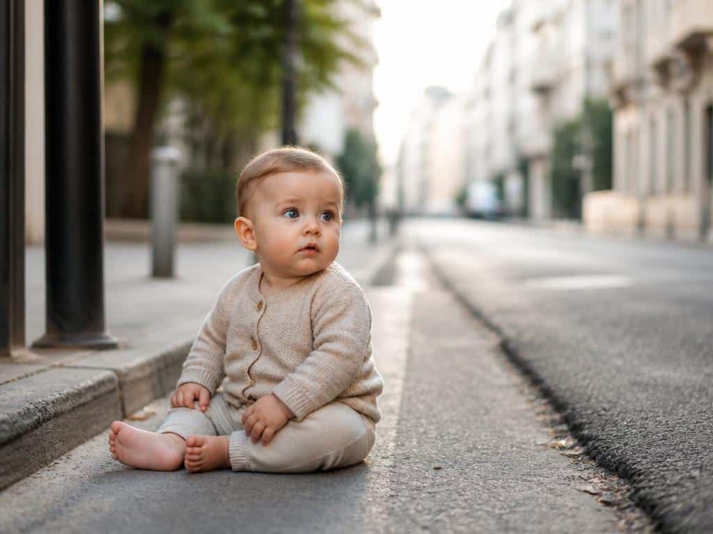 un bebe de deux ans retrouve seul dans la rue
