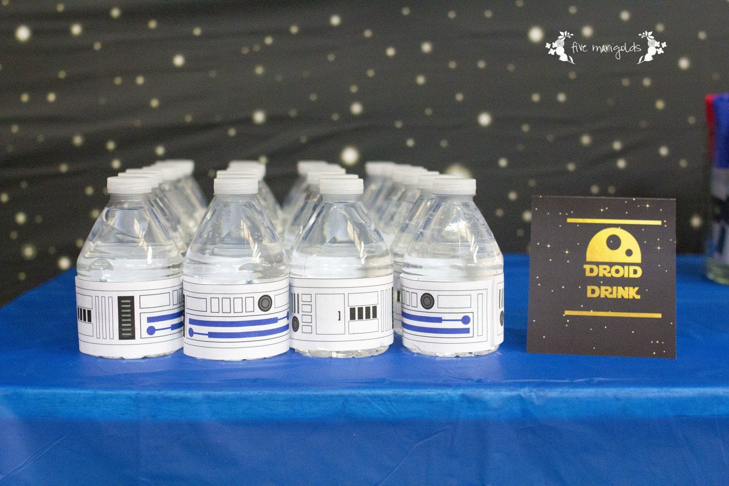 Star Wars Boba Fett Buffet R2D2 Water Bottles Droid Drink | www.fivemarigolds.com