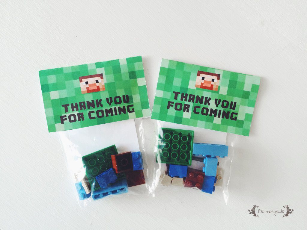 Minecraft Lego Steve Favors | Five Marigolds