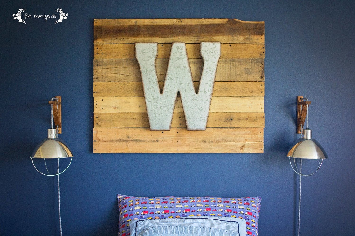 Industrial Monogram Pallet Sign. | Five Marigolds