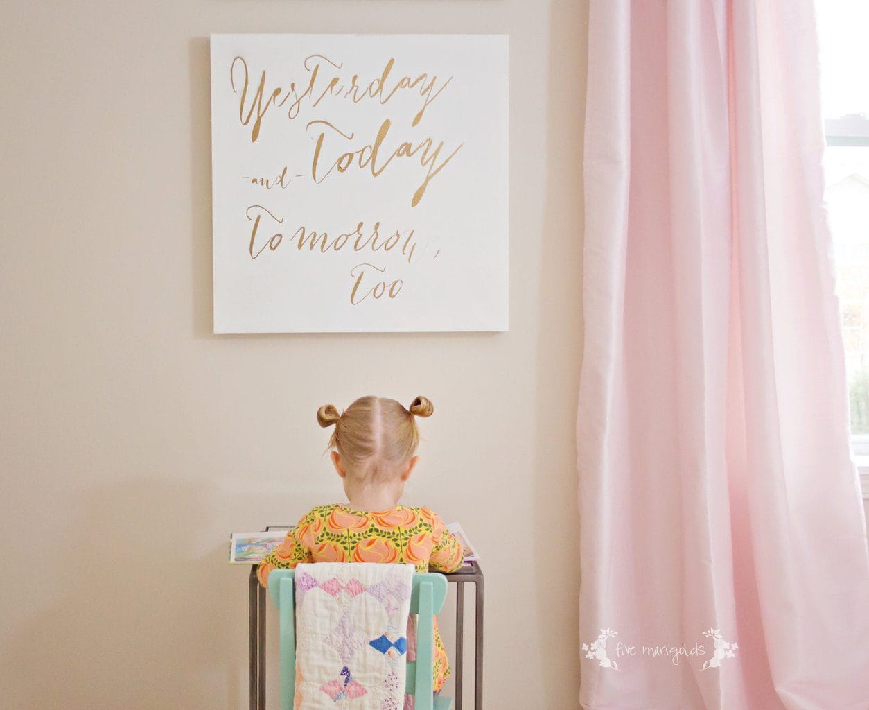 DIY Canvas for Baby Nursery: I Love You Through and Through | Five Marigolds