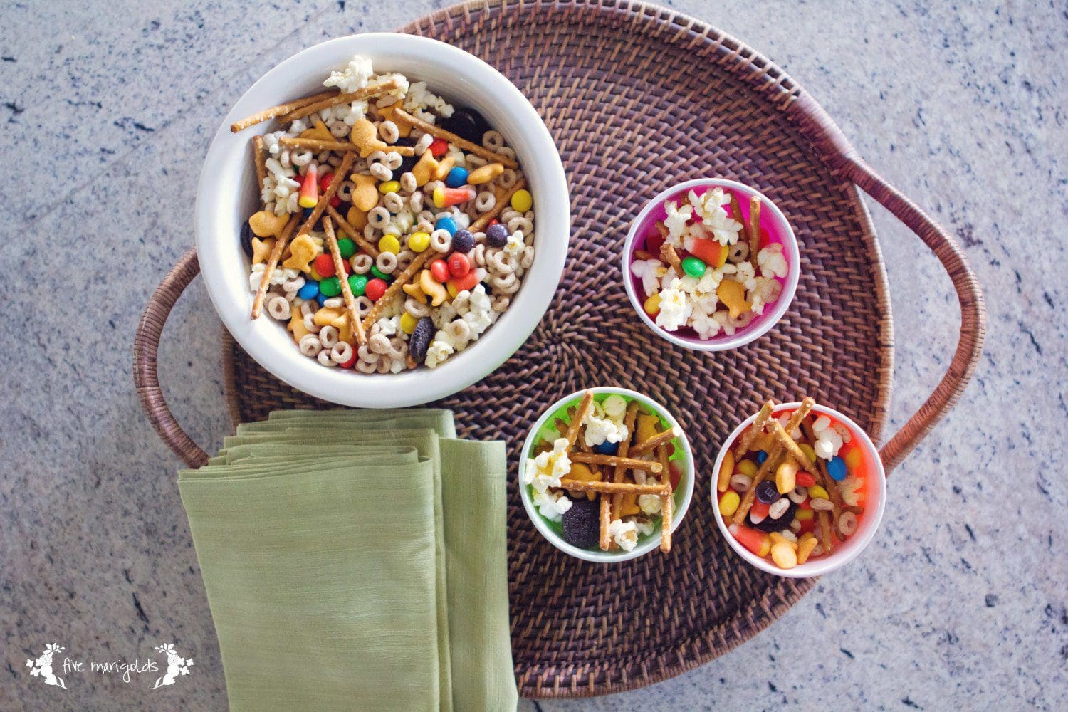 Monster Mix Halloween Trail Mix Recipe | Five Marigolds