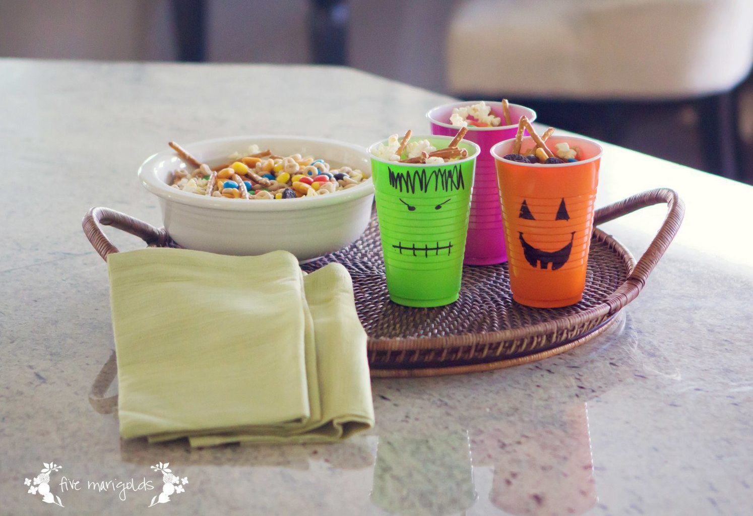 Monster Mix Halloween Trail Mix Recipe | Five Marigolds