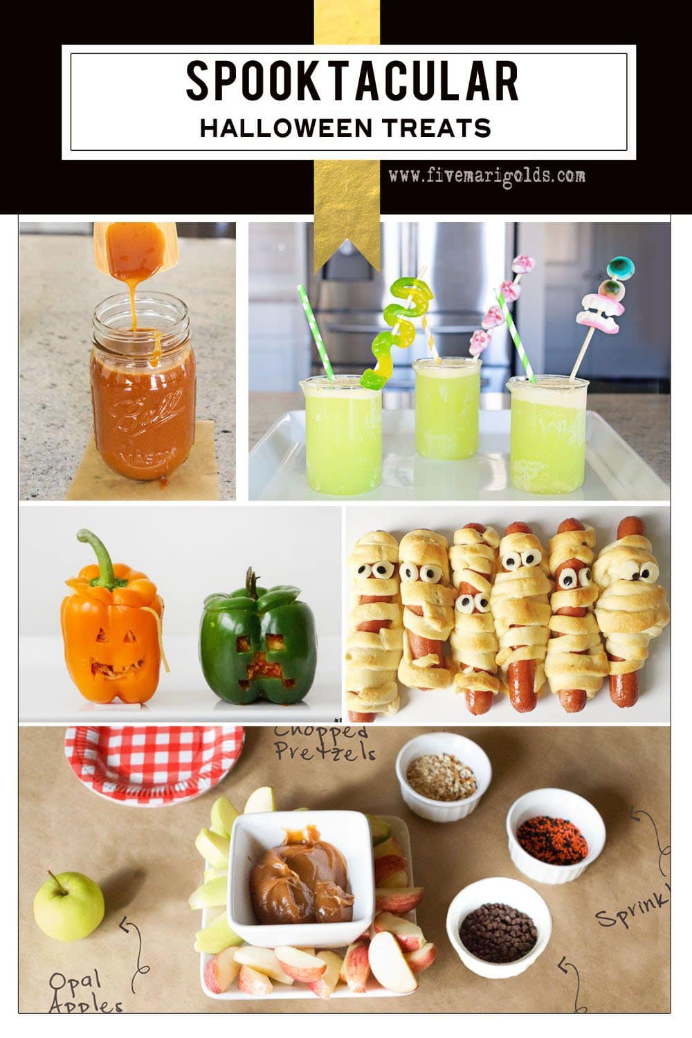 Lots of ideas for fun and spooky Halloween treats and recipes | Five Marigolds