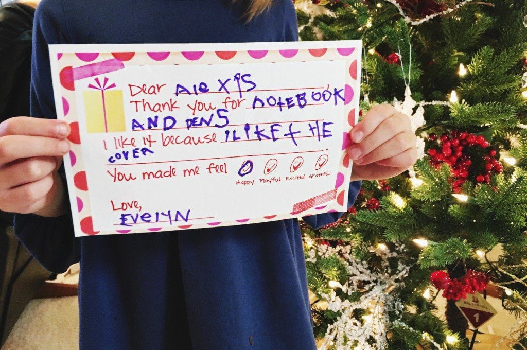 Christmas Thank You Notes Free Printable Templates for Kids | www.fivemarigolds.com