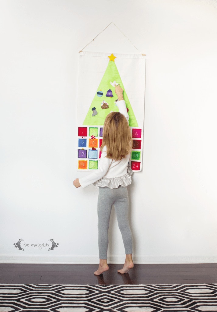 Felt Christmas Tree Advent Calendar | Five Marigolds