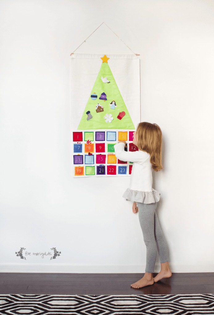 Felt Christmas Tree Advent Calendar | Five Marigolds