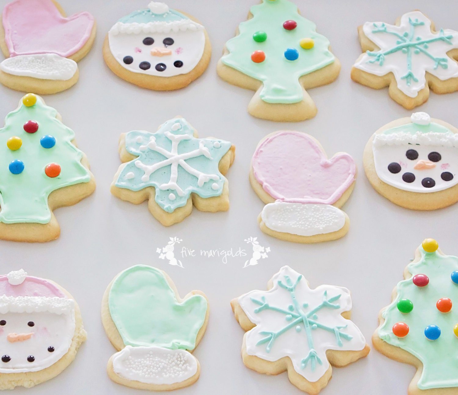 Vanilla Almond Sugar Cookie Cut Out Recipe | Five Marigolds