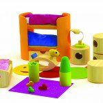 Hape Furniture. Vintage Dollhouse Remodel - Girl's Room Makeover under $10 | www.fivemarigolds.com