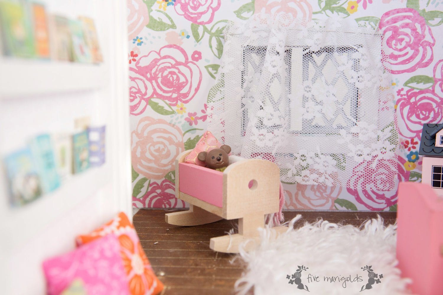 Vintage Dollhouse Girl Room Remodel | www.fivemarigolds.com