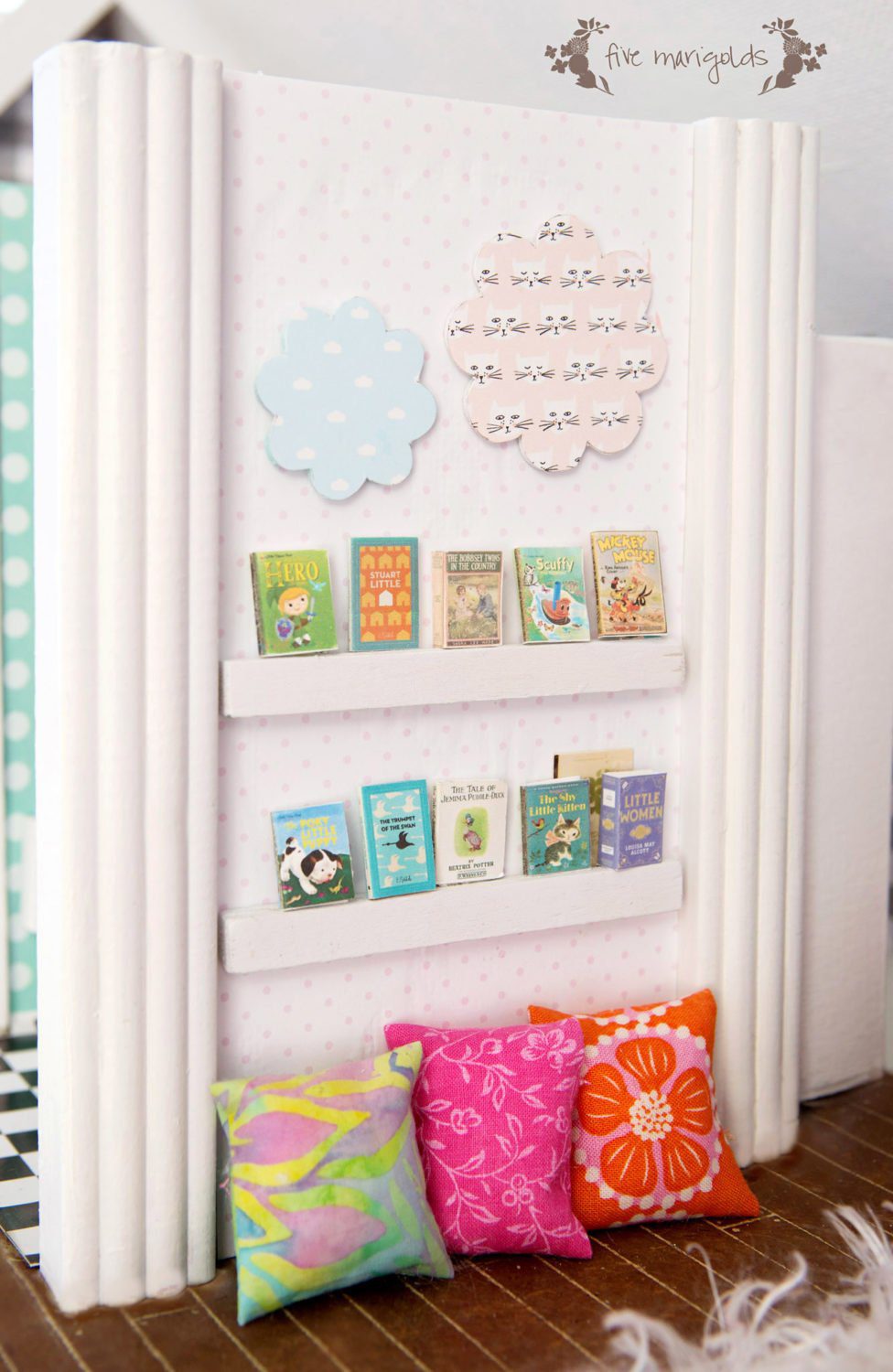 Vintage Dollhouse Girl Room Remodel | www.fivemarigolds.com