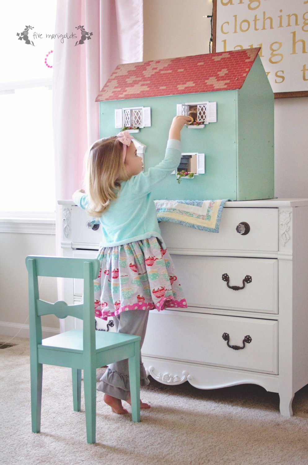 Vintage Dollhouse Makeover for $50 Final Reveal! | Five Marigolds